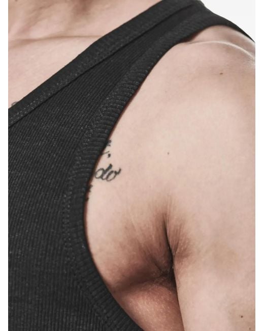 Thom Krom Geribbelde Tanktop in het Black voor heren