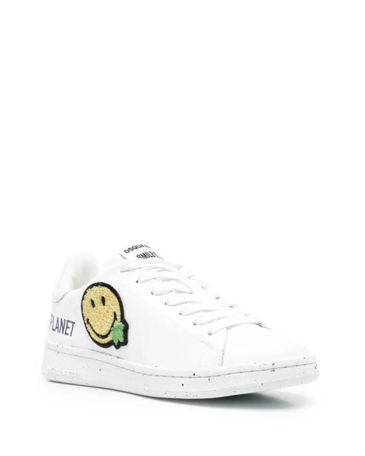 DSquared² White Patch-Detail Low-Top Sneakers