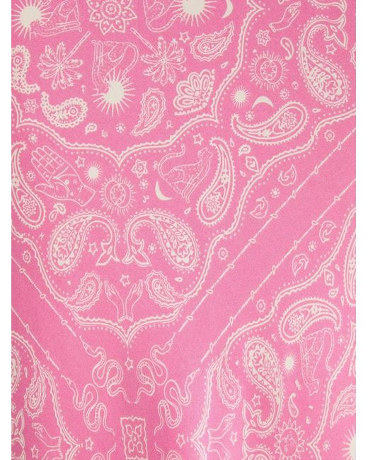 Never Fully Dressed Pink Paisley-Print Midi Skirt