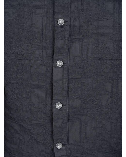 Henrik Vibskov Blue Toadally Jacquard Shirt Jacket for men