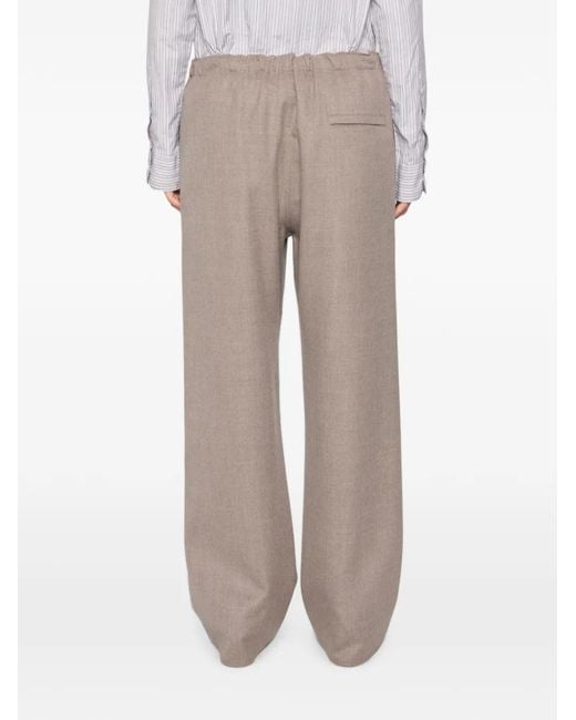 Carven White Side-Stripe Wide-Leg Trousers