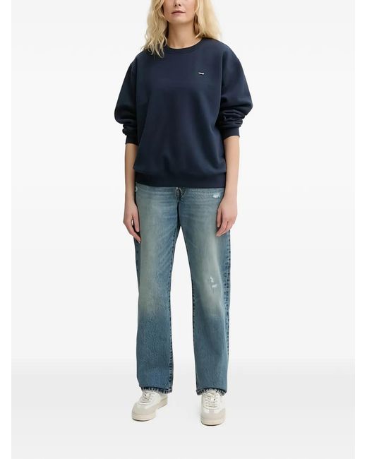 Levi's Blue Logo-Patch Crew-Neck Sweatshirt