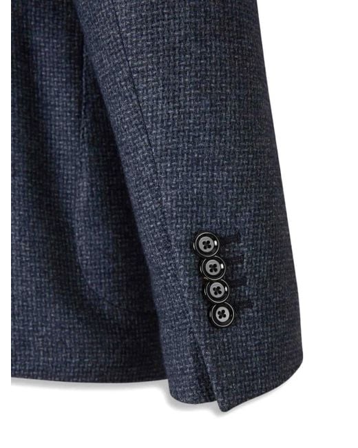 Lardini Blue Textured Single-Breasted Jacket for men