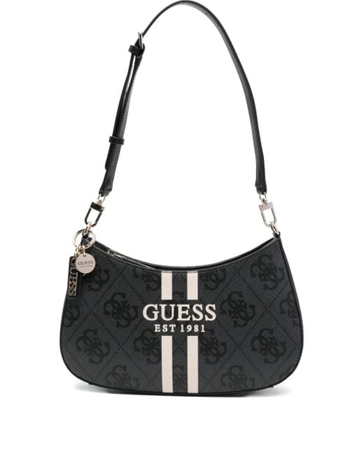 Guess Black Kleine Schultertasche Mit Logo-Schild