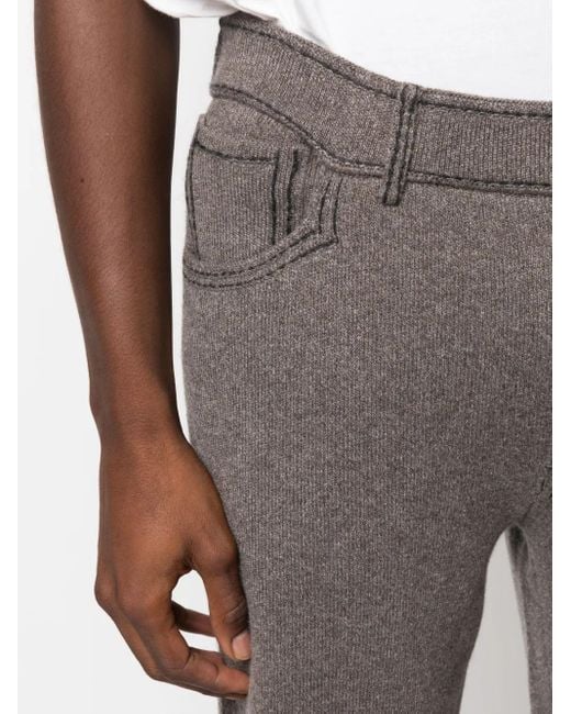 Barrie Gray Contrast-Stitching Denim-Effect Trousers for men