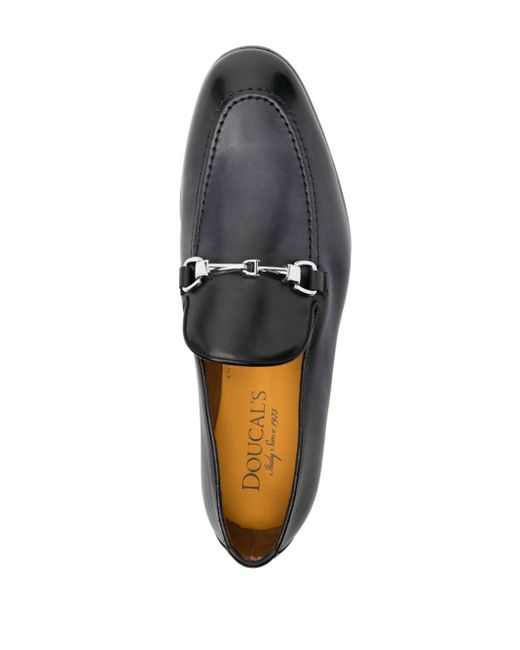 Doucal's Black Horsebit-detail Leather Loafers for men