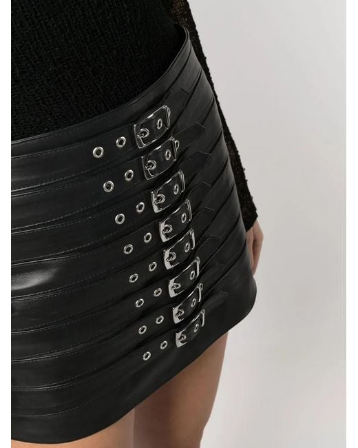 Manokhi Black Multiple Belts Mini Skirt