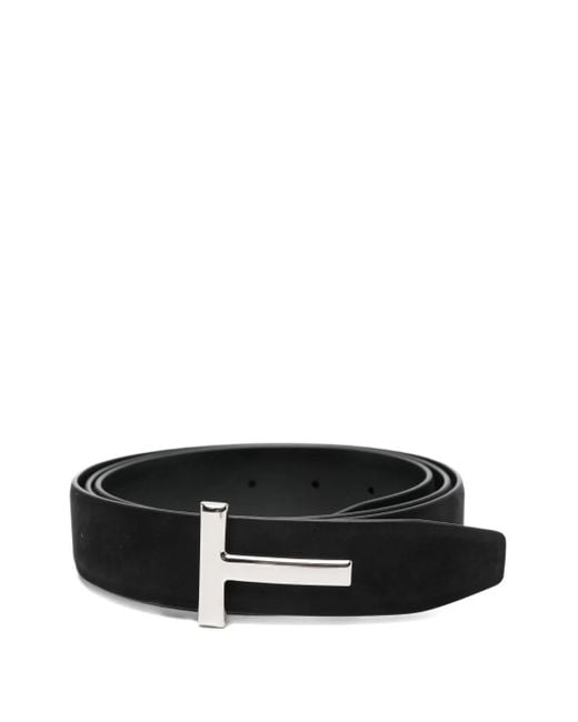 Tom Ford Wildledergürtel mit T-Schnalle in Black für Herren