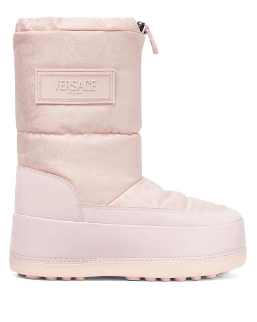Versace Pink Barocco Milano Boots