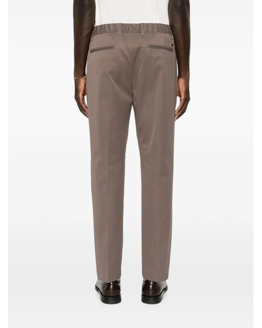 Herno Gray Pleated Drawstring Trousers for men