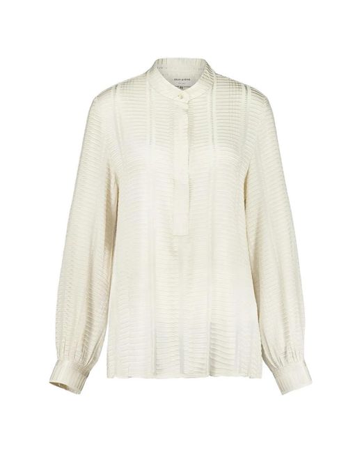 Zeus + Dione White Hera Textured Blouse