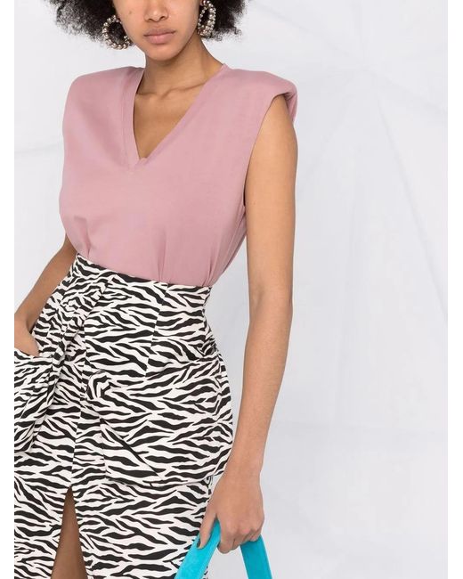 Blanca Vita Pink Sleeveless V-Neck Top