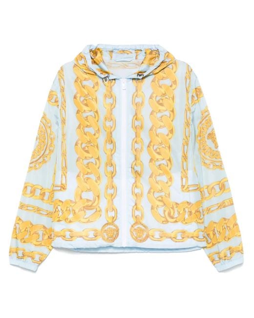 Chaqueta Con Estampado Medusa Chains Versace de hombre de color Metallic