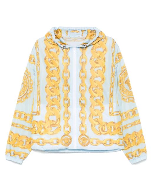 メンズ Versace メドゥーサ チェーンプリント ジャケット Metallic