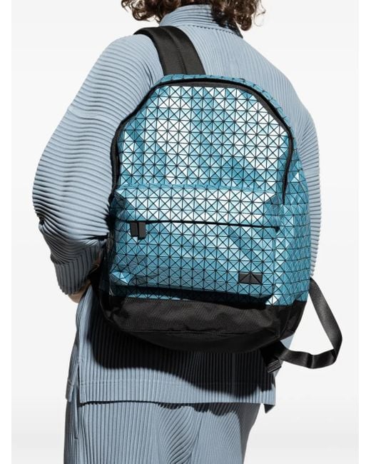 Issey Miyake Blue Geometric-Pattern Backpack for men