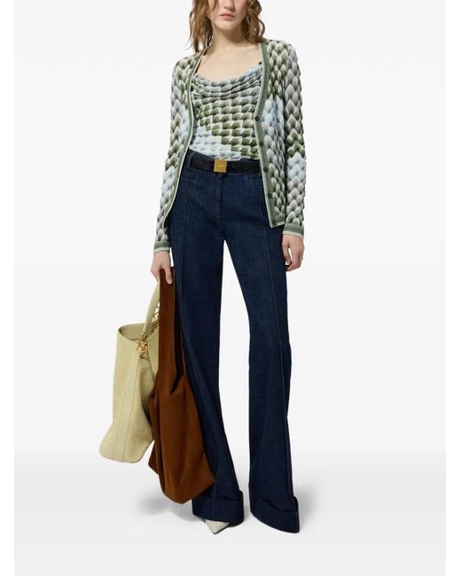 Missoni Green Geometric-Pattern Spaghetti-Strap Top