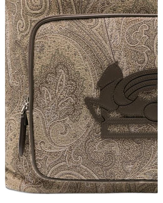 Etro Gray Backpack Arnica Jacquard for men