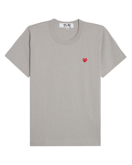 COMME DES GARÇONS PLAY Gray Heart-patch Cotton T-shirt