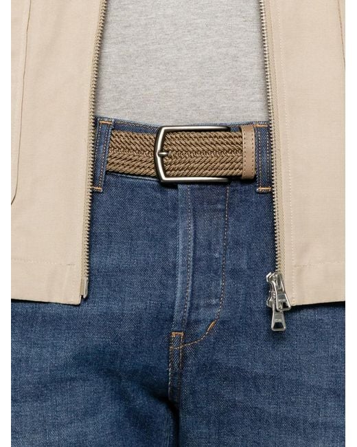Dondup Blue Whiskered-Effect Jeans for men