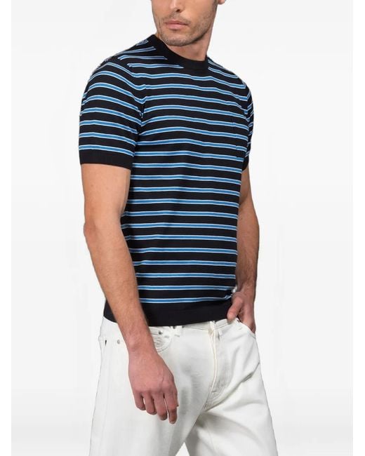 Moorer Blue Esmund Short-Sleeve Sweater for men