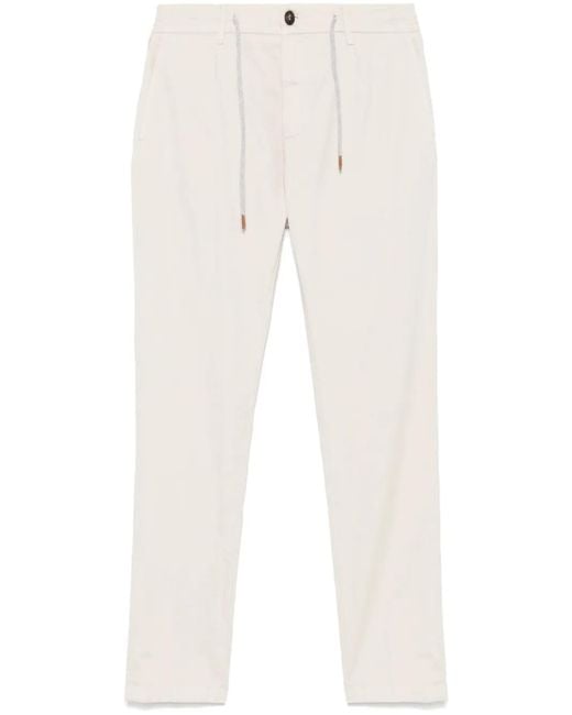 Eleventy White Drawstring Trousers for men