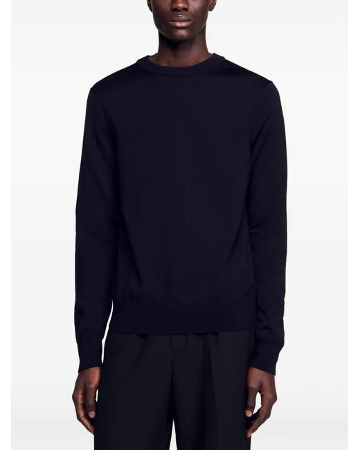Sandro Blue Wool Sweater for men