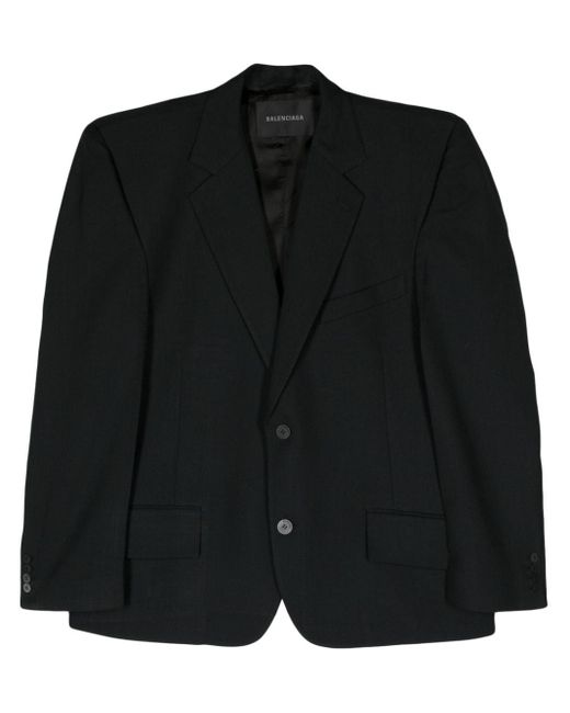 Balenciaga Black Single-breasted Twill Blazer for men