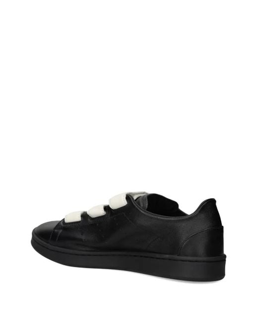 Y-3 Black Leather Strap Sneakers