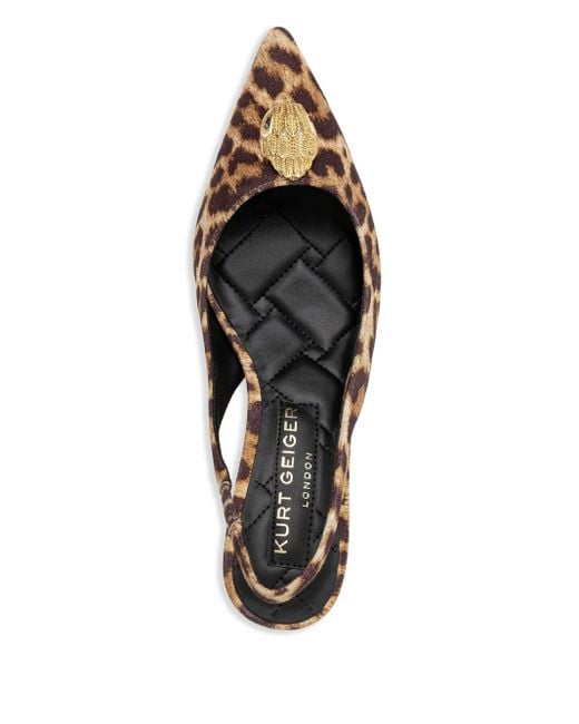 Kurt Geiger Brown Belgravia Leopard-Print Slingback Pumps