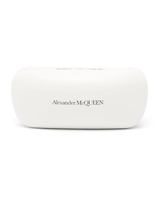 McQueen Brown Spike Studs Rectangular-Frame Sunglasses