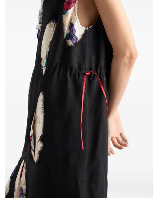 Prada Black Devoré Georgette Dress