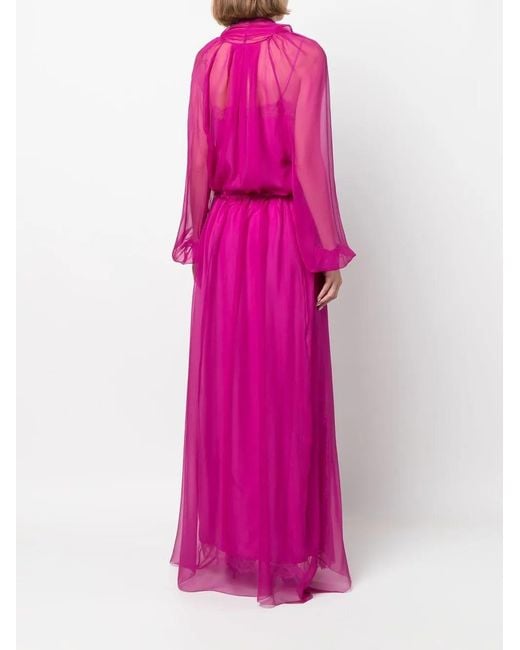 Alberta Ferretti Pink Two-Piece Silk Shift Gown