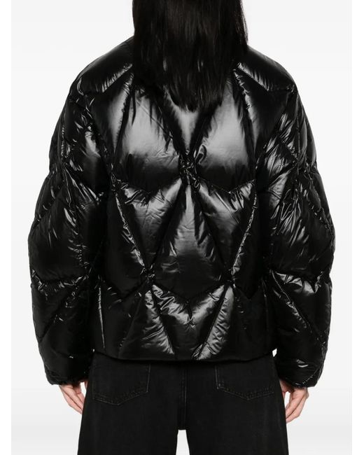 Moose Knuckles Black Iceberg Quilted High-Neck Jacket