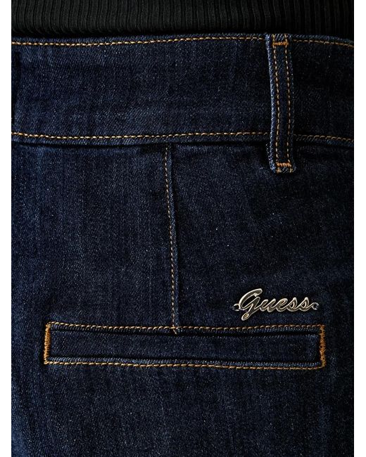 Guess Blue Pleated Wide-Leg Jeans