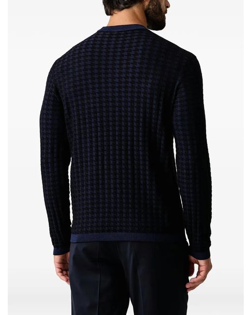 ARMANI EXCHANGE Black Geometric-Patterned Sweater for men