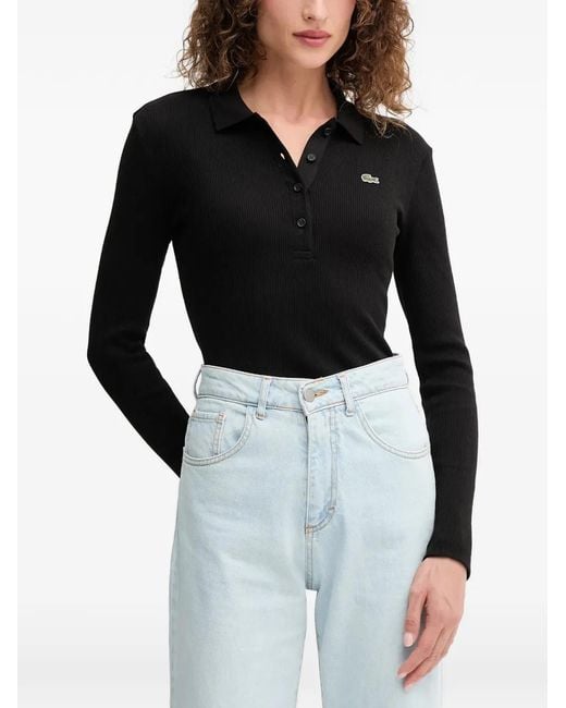 Lacoste Black Long-Sleeves Polo Shirt