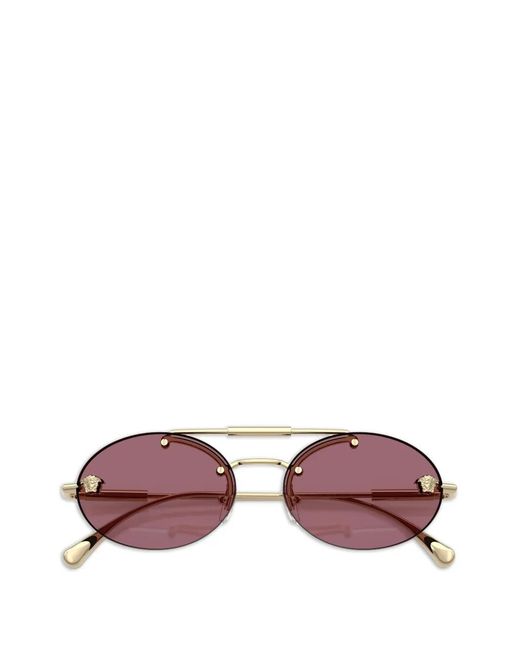 Versace Pink Medusa-Plaque Oval-Frame Sunglasses