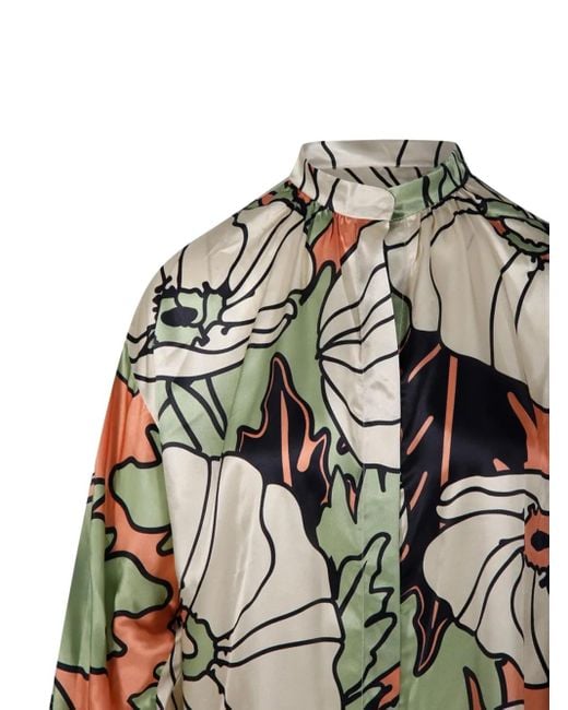 JUAN DE DIOS Gladiolos Garden ブラウス Gray
