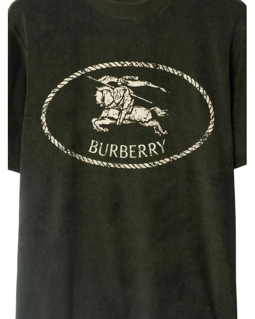 Burberry Green Logo-Print T-Shirt for men