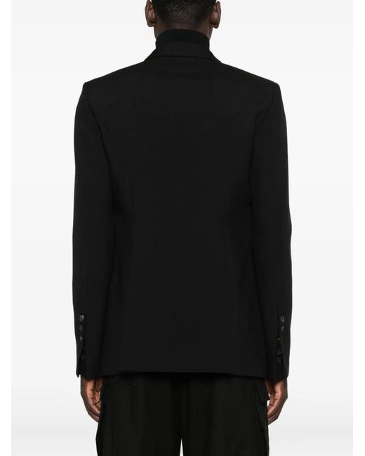 Rick Owens Black Single-Breasted Blazer for men