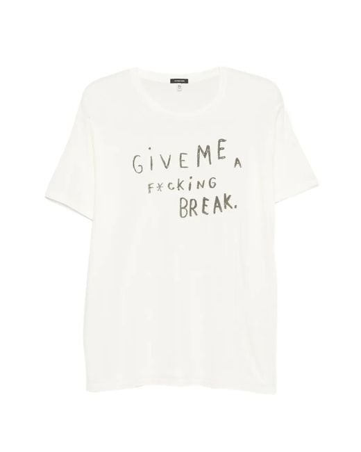 R13 White Lettering-Print T-Shirt for men