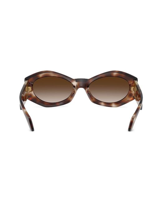 Versace Brown Medusa-plaque Oval-frame Sunglasses