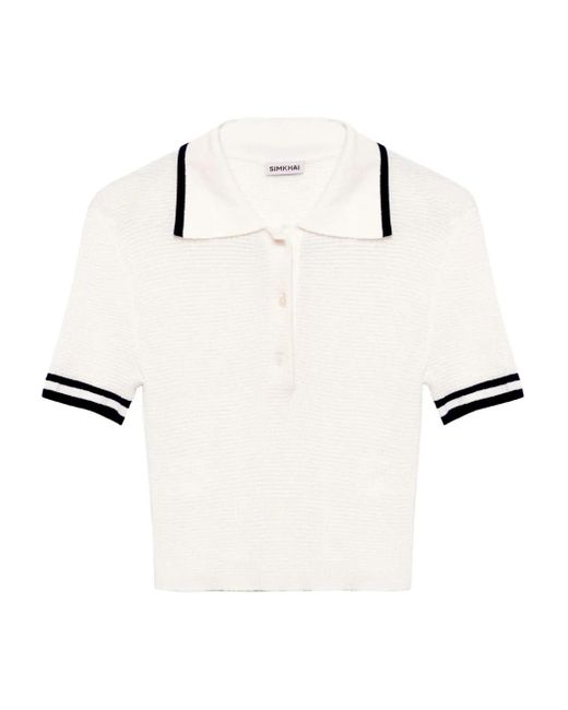 Jonathan Simkhai White Whitten Poloshirt