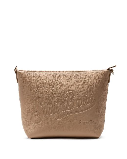 Mc2 Saint Barth Brown Aline Pebble-Leather Clutch Bag