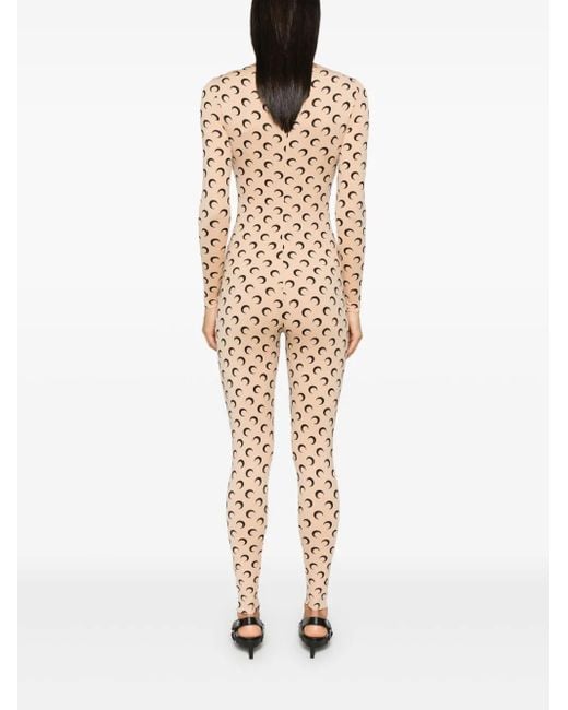 MARINE SERRE Natural Jersey Moon Jumpsuit