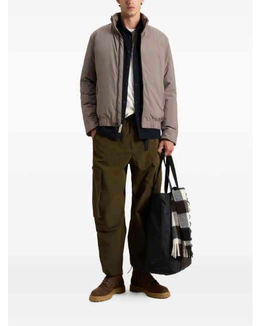 Woolrich Brown Quilted Bomber Jacket for men