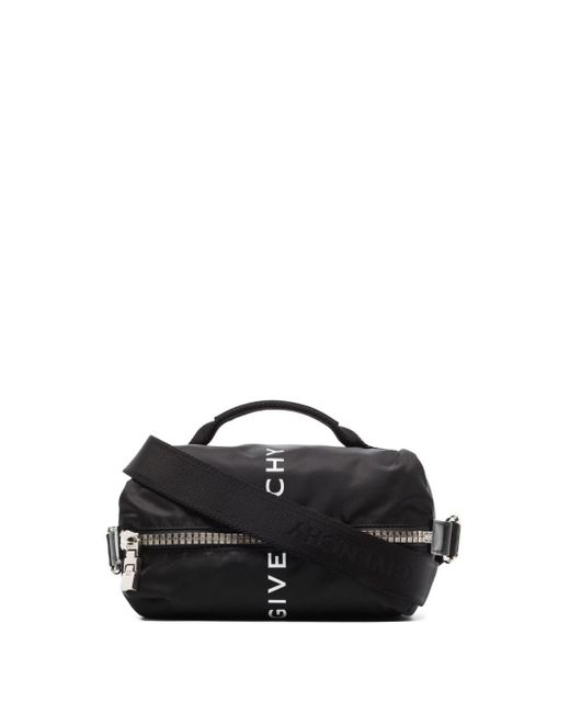 Givenchy Black Logo-print Zipped Duffle Bag for men
