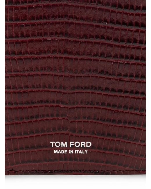 Tom Ford Purple Lizard-Effect Leather Wallet for men