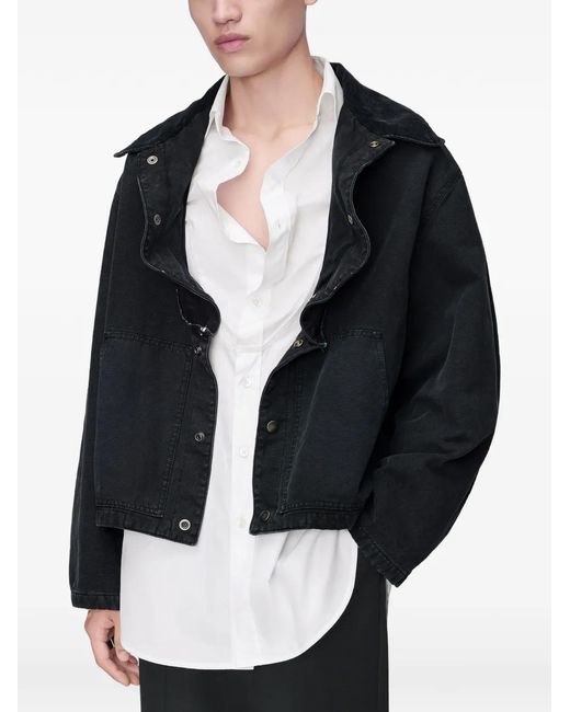 Maison Margiela Black Folded Collar Denim Jacket for men