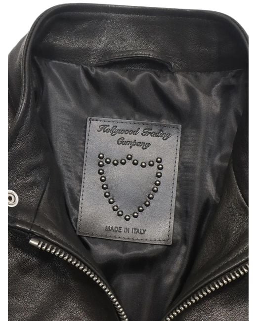 HTC Black Too Fast For Cops Leather Biker Jacket for men